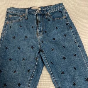 Madewell mom jeans with black stars